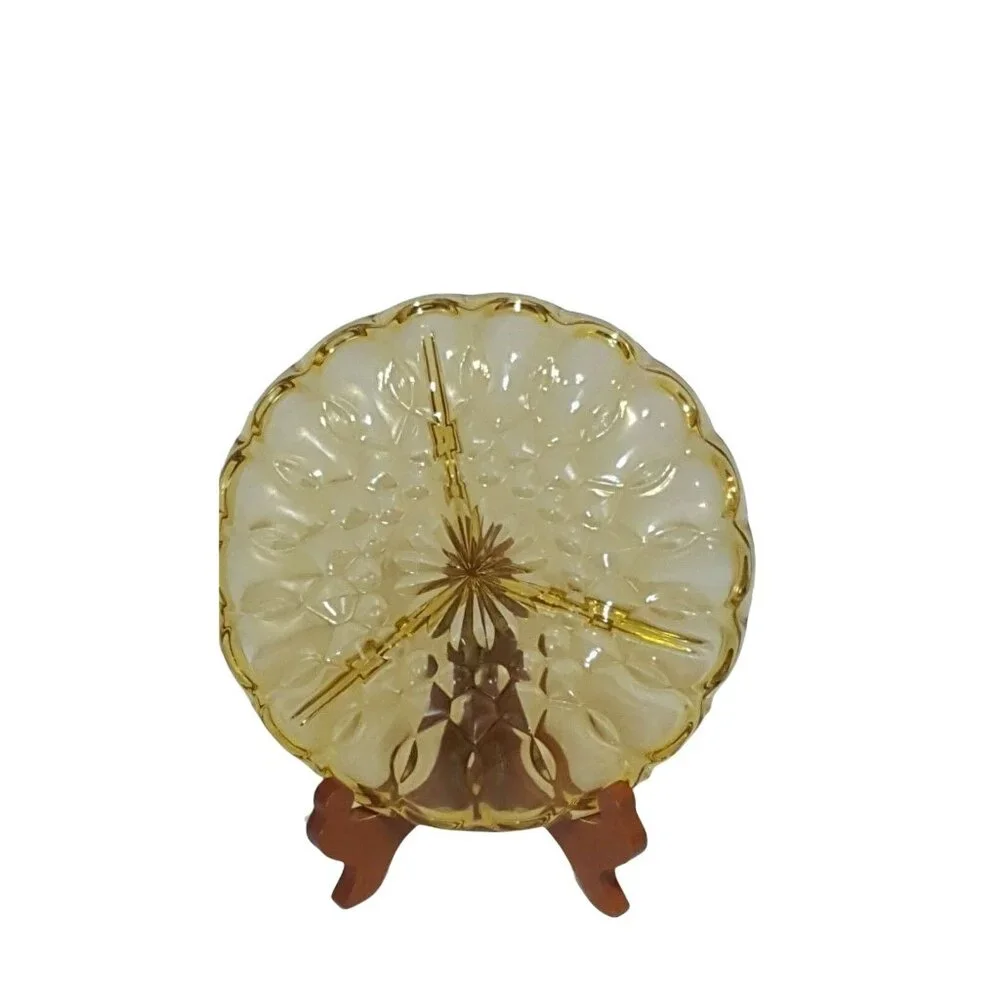 Vtg Anchor‎ Hocking FAIRFIELD Divided Amber Glass Serving Dish 8.5
